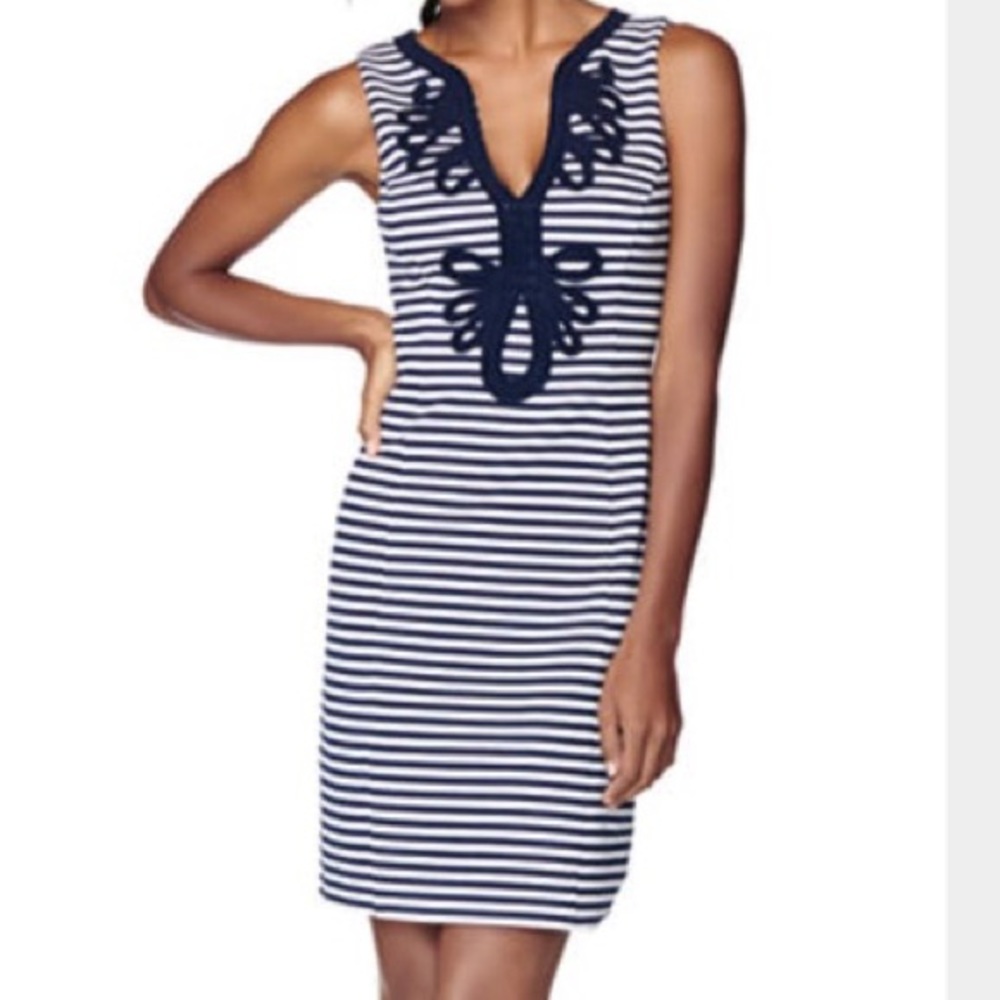 Lily Pulitzer Janice Navy and White Stripe Dress